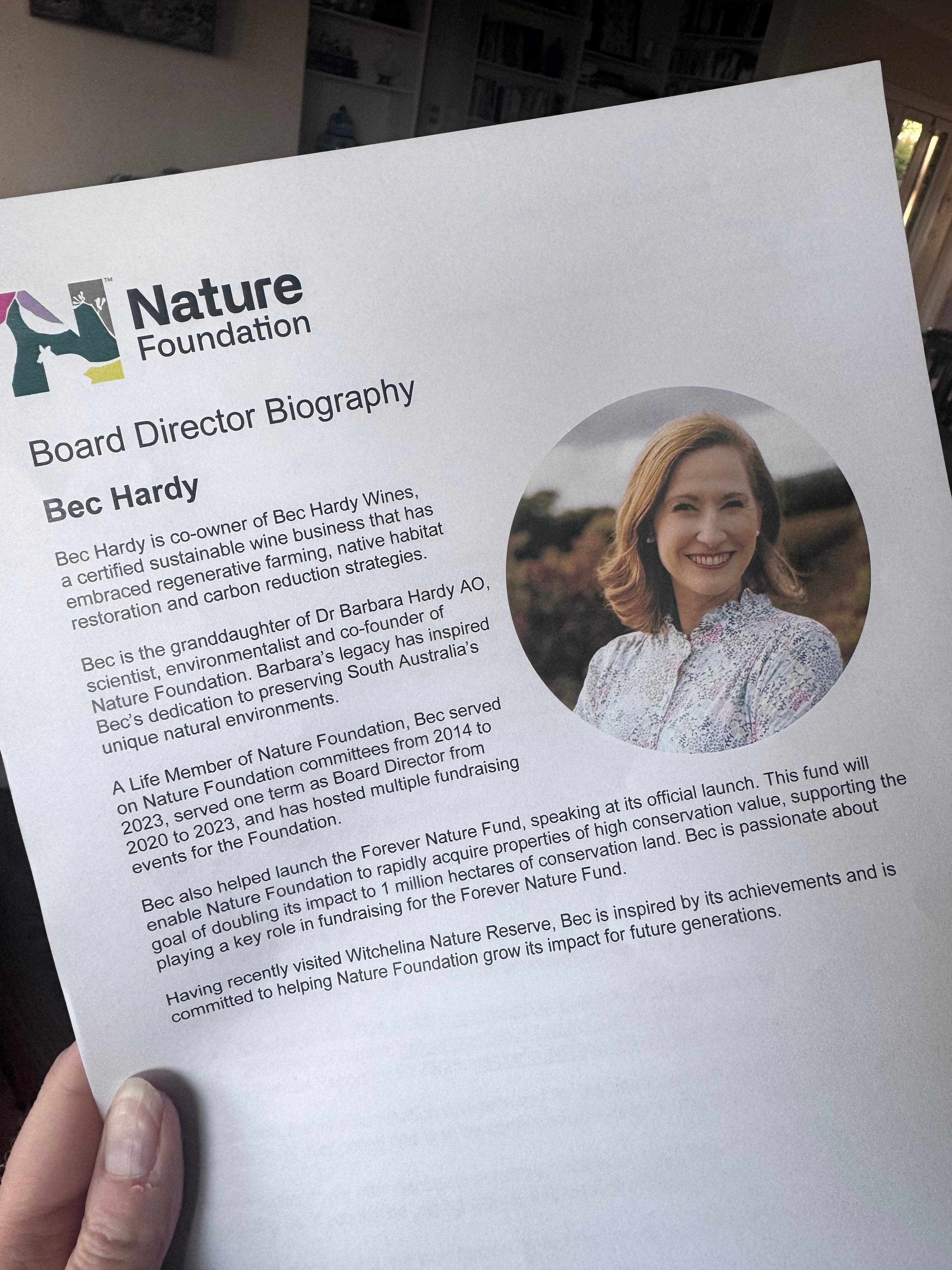 A Legacy Renewed: Bec Hardys Role with the Nature Foundation